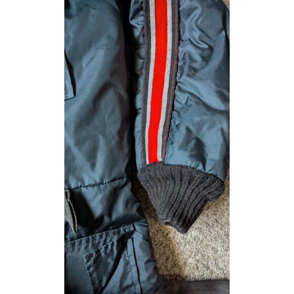 Vtg Davco Snowmobile Ski Suit Mens L Belted Insulated 80s Navy Red Coveralls - Picture 12 of 16